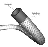 Brake Hose Set HD Braided Stainless 59 to 2000